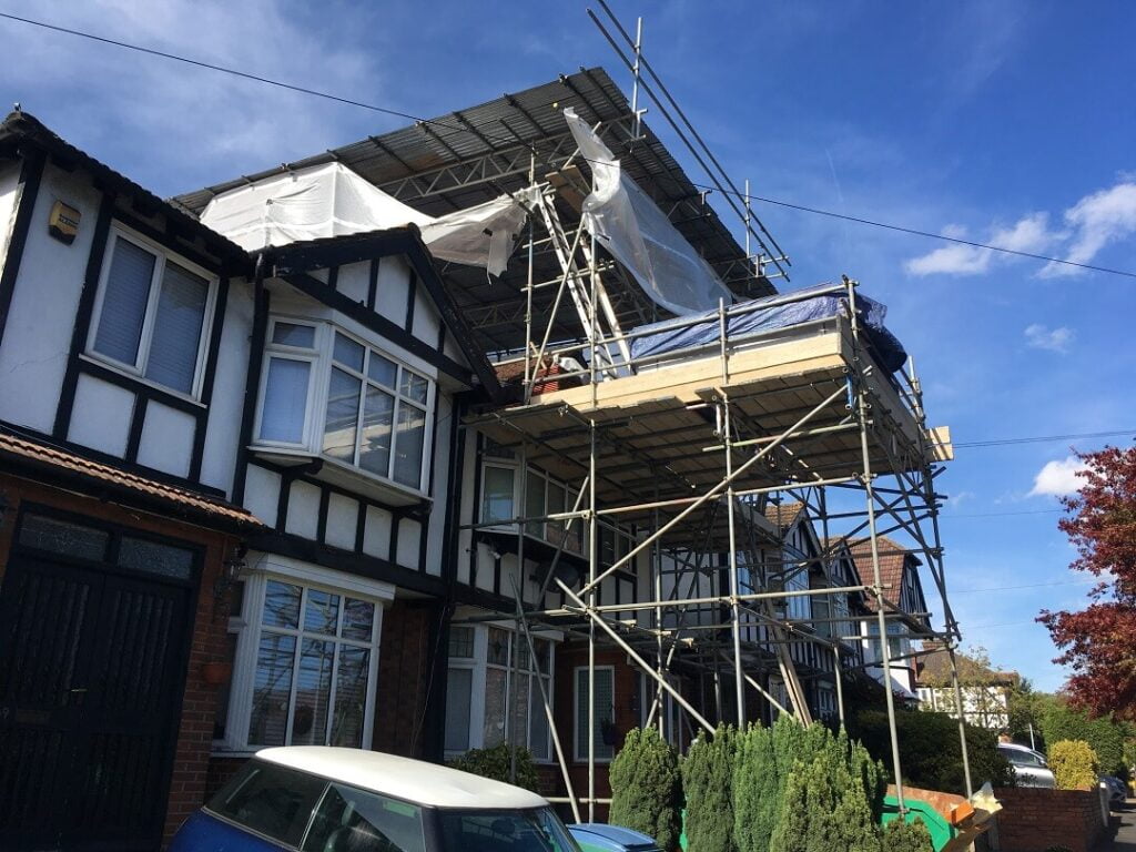 temporary roof scaffolding