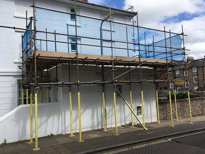 erected residential scaffold