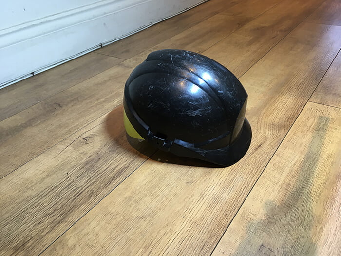 Black scaffold helmet